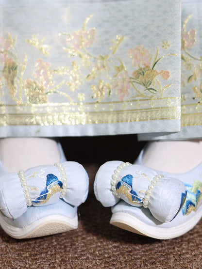 Riley - Embroidered Chinese Hanfu Bow Shoes