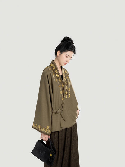 New Chinese Style Women Jacket and Wide Leg Pants Hanfu Set - Urban Walker 都市道中人 (Preorder)