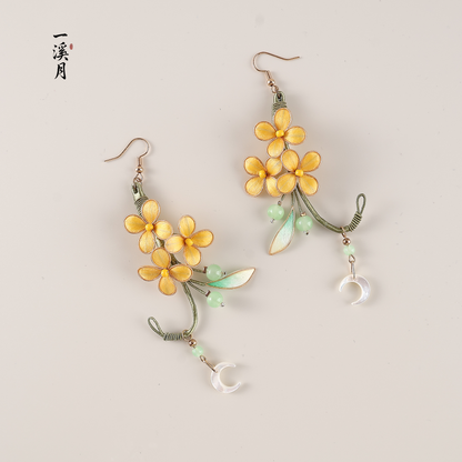 Moon Laurel Earrings | Hanfu Jewelry