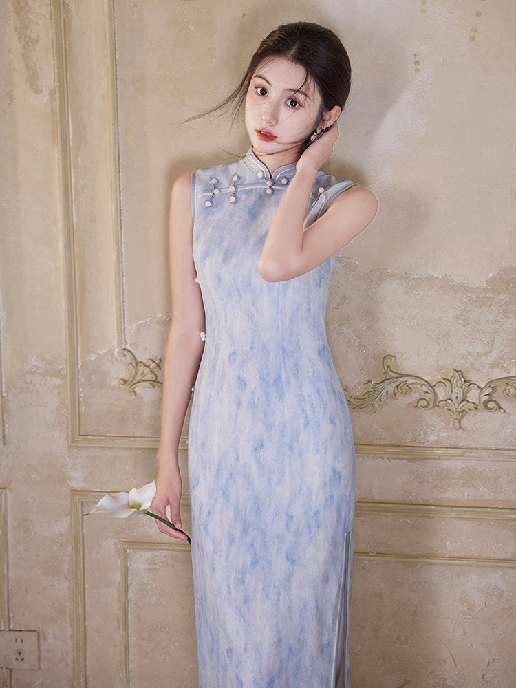 Sleeveless Long Cheongsam | Cloudlike