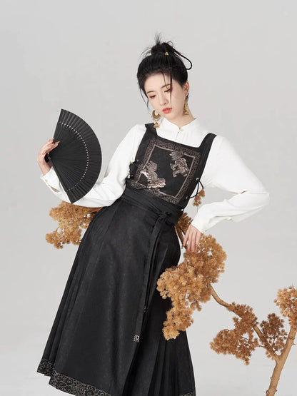 Ming Dynasty Modern Hanfu Mamianqun Outfit - Jinwu 金乌