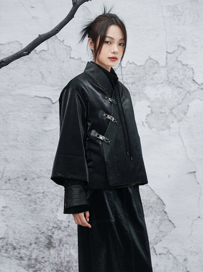 New Chinese Martial Arts Style Pleated Short Coat