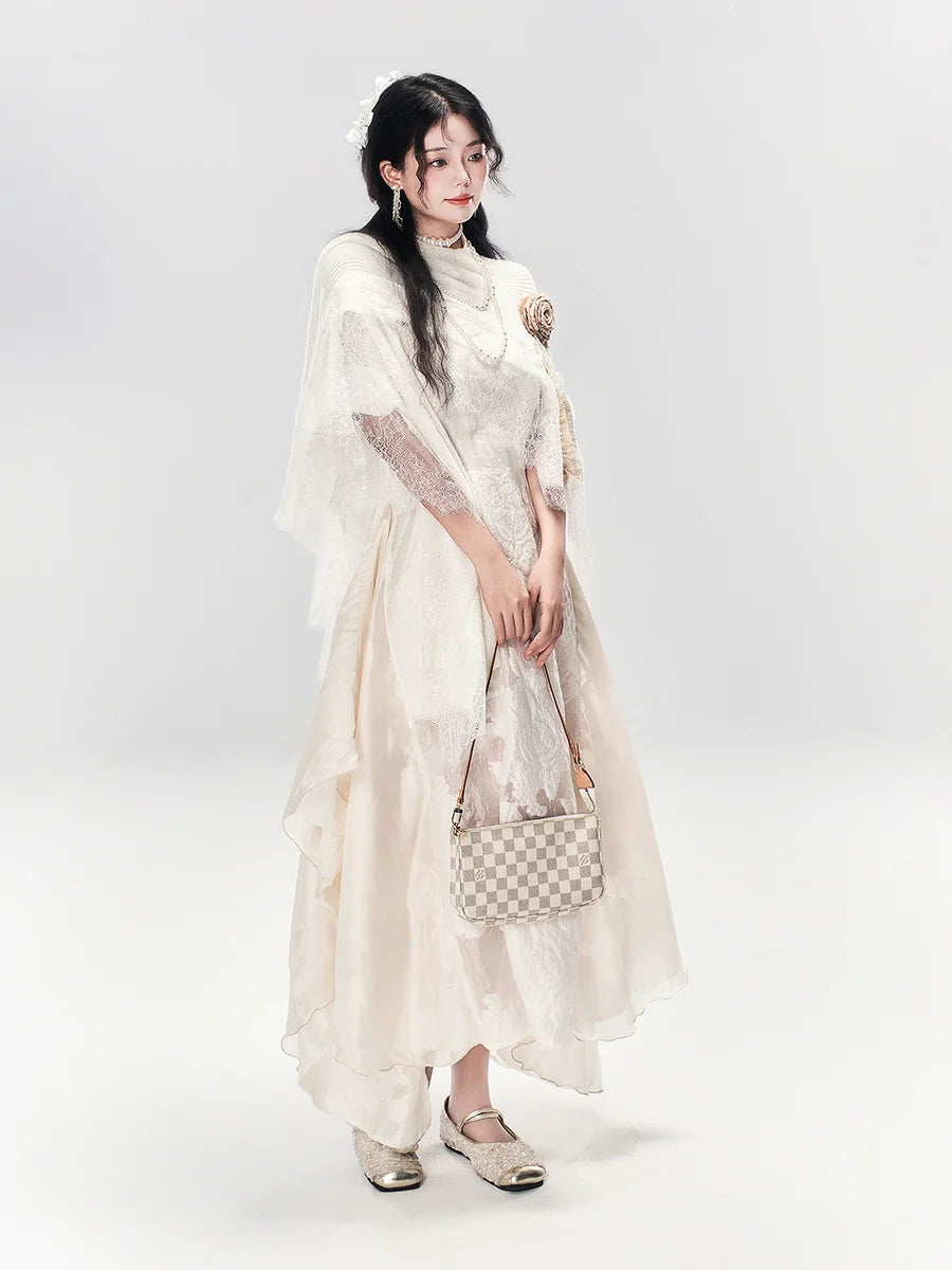 White Moonlight 白月光 - New Chinese Style Light Gold Dress