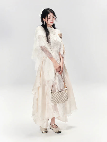 White Moonlight 白月光 - New Chinese Style Light Gold Dress