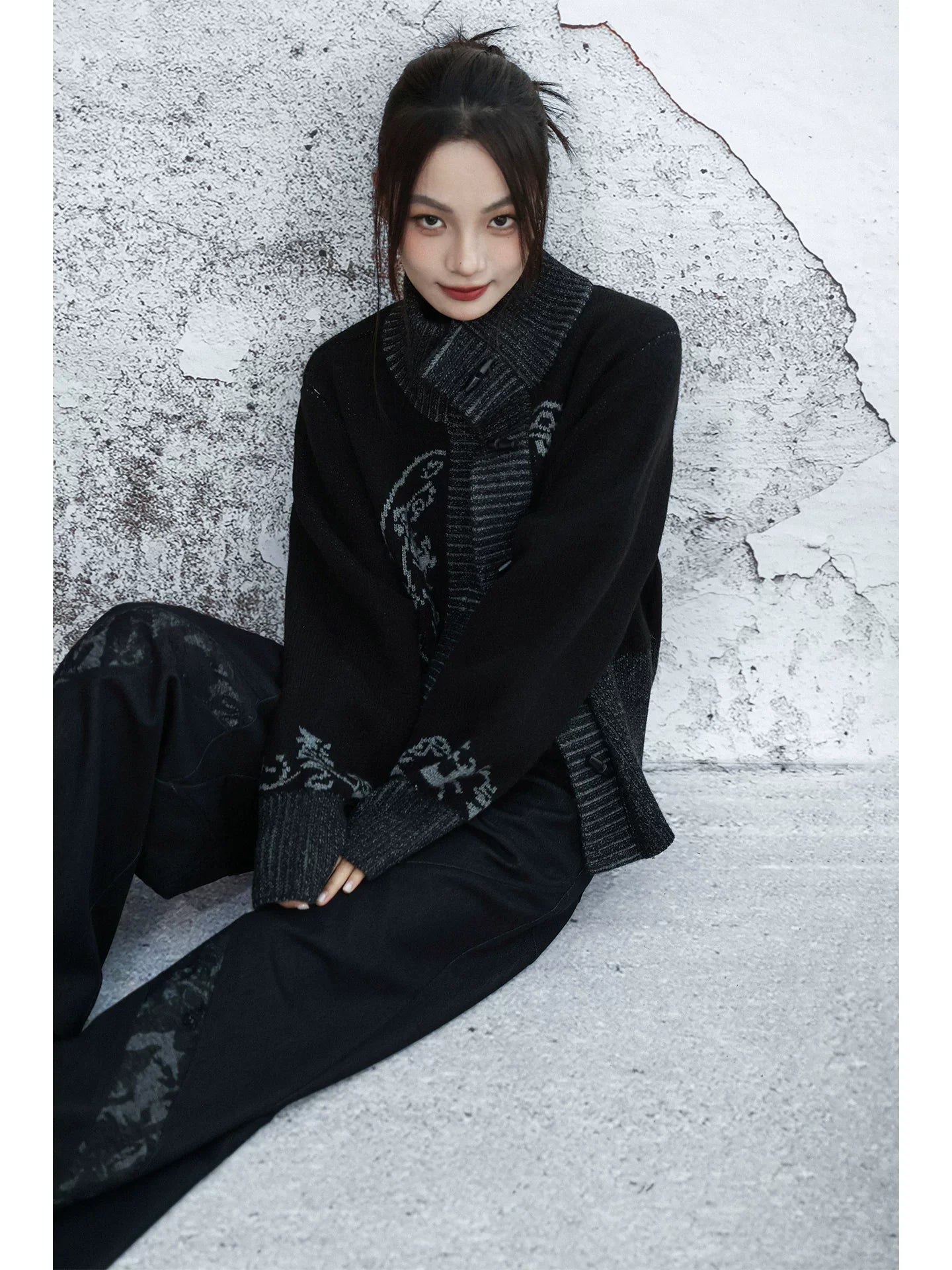 New Chinese Style Turtleneck Sweater for Autumn and Winter