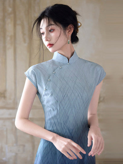 Short Sleeve Midi Cheongsam | By the Ocean