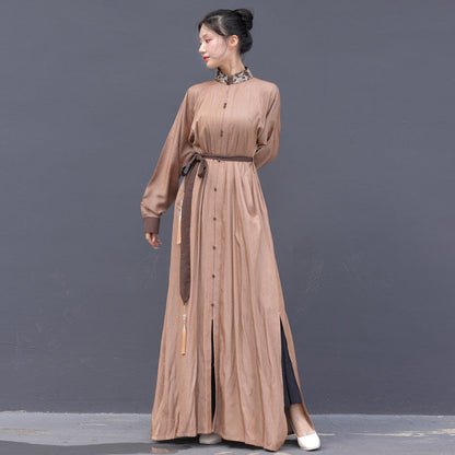 New Chinese Style Wuxia Style Collared Dress - Gongchaosheng 共潮生