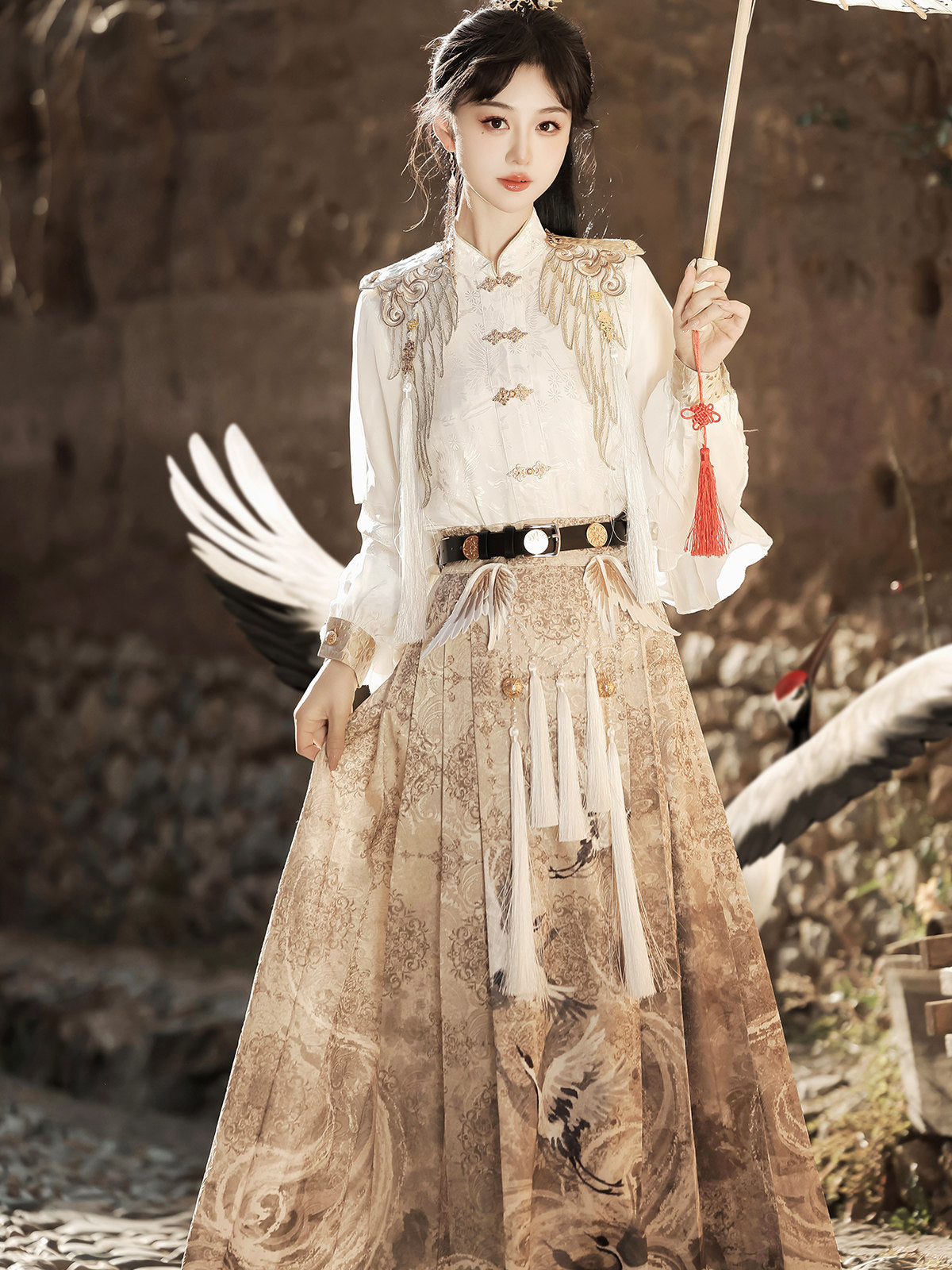 New Chinese Style Long Sleeve Top and Mamianqun - Heavenly Envoy 天国使臣