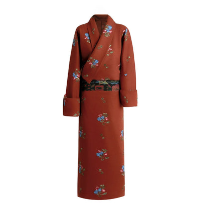 Song of the Plateau - Spring Tibetan Embroidered Robe Ethnic Style Photography Outfit