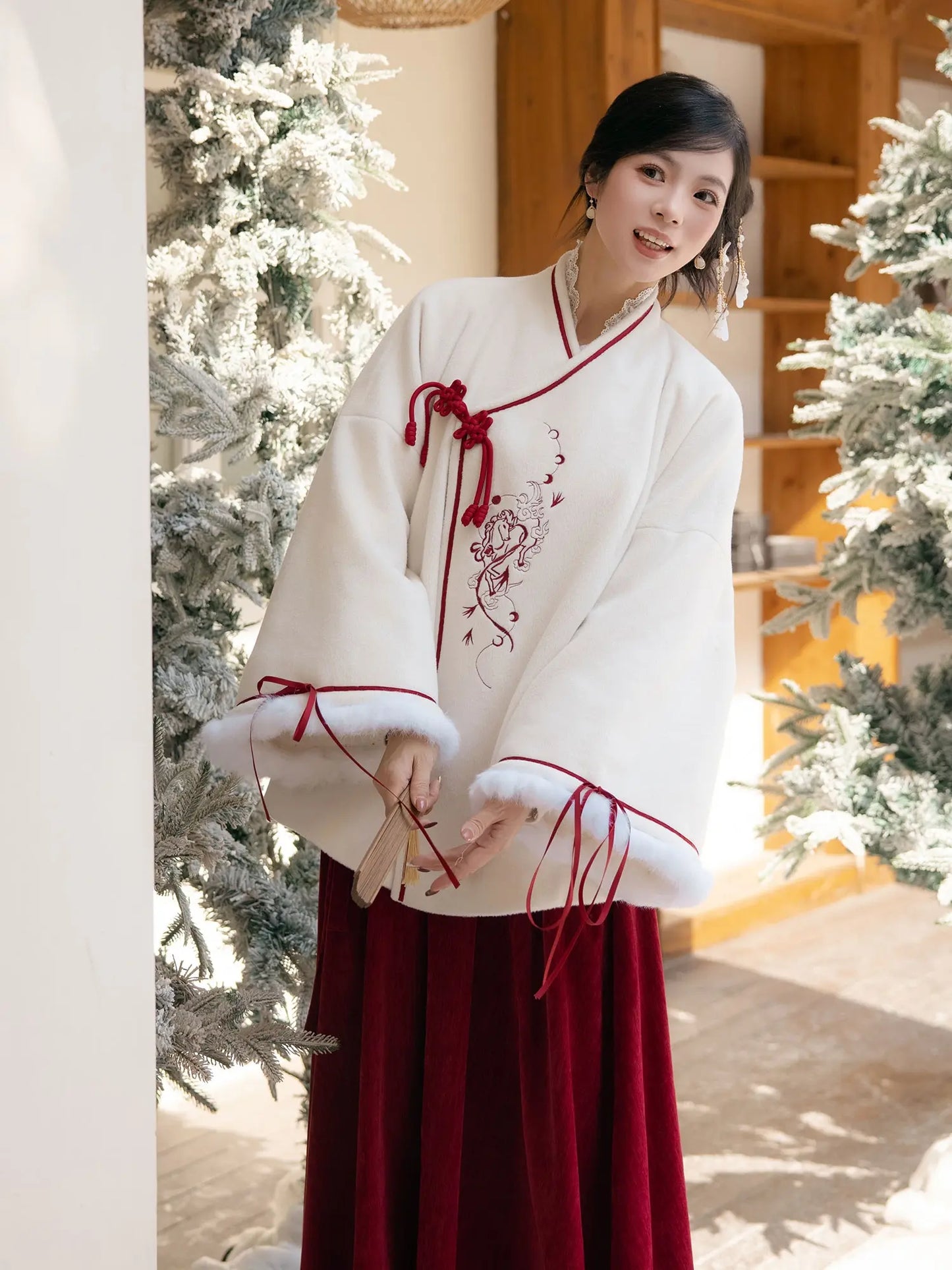 New Chinese Style Coat and Skirt - Suxue 素雪暖岁