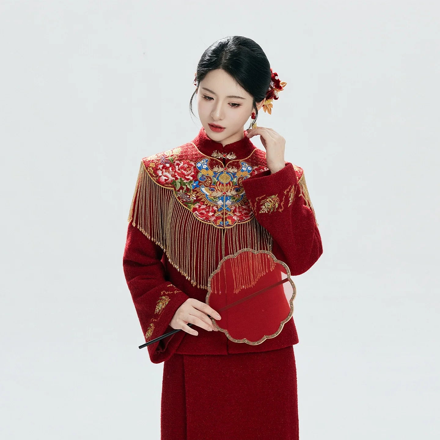 New Chinese Style Wedding Hanfu Bridal Tea Ceremony Outfit - Jin Yu Liang Yuan 锦玉良缘 (Preorder)