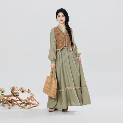 Senwu | New Chinese Style Vest and Dress Set