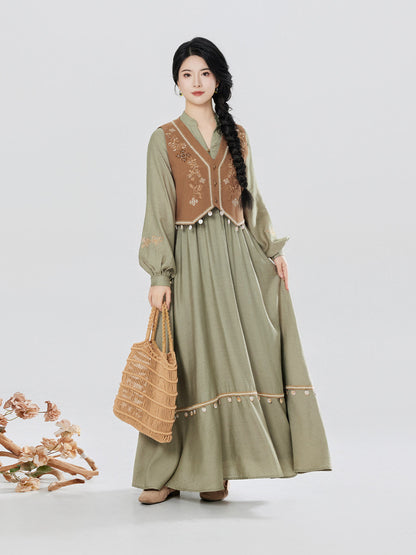 Senwu | New Chinese Style Vest and Dress Set