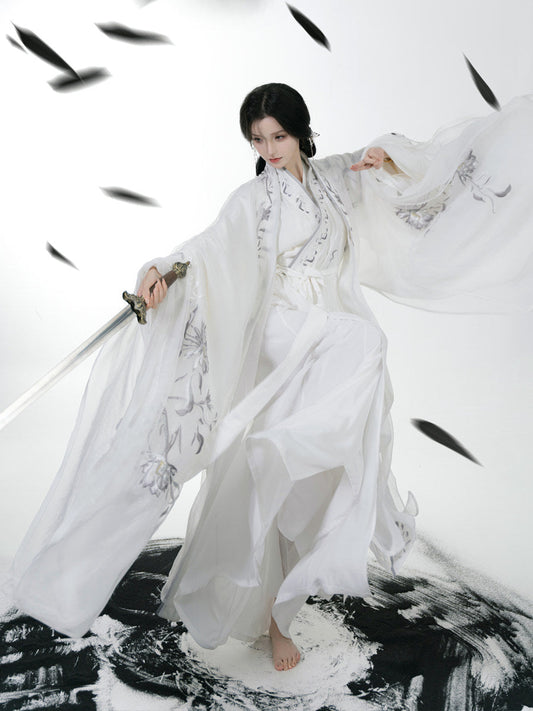 Wei Jin Dynasty Embroidered Qiyao Ruqun Hanfu | Moon Fox 昙花月狐