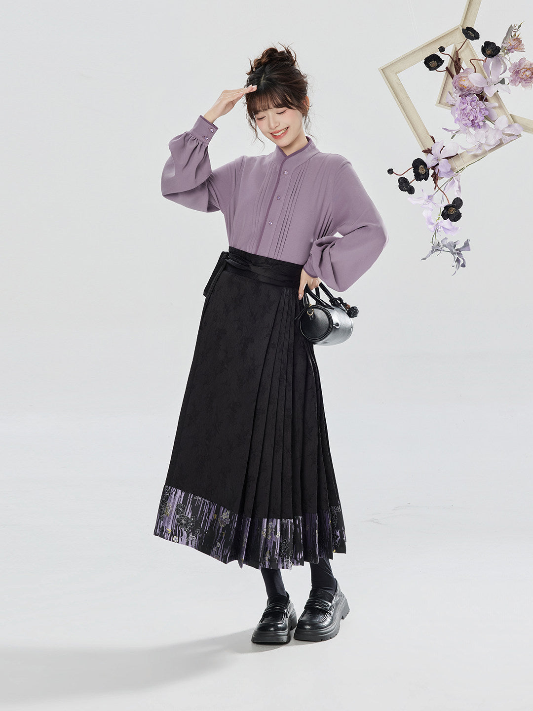Xunmu | Modern Ming Dynasty Jacket and Mamianqun Skirt Hanfu Set