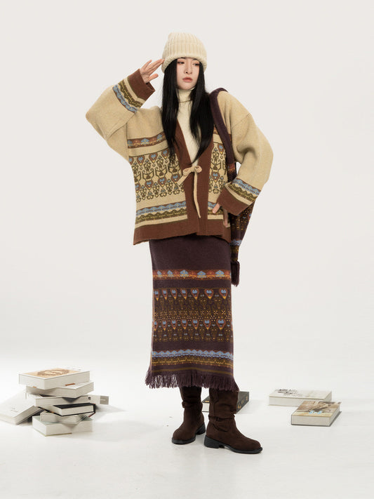 New Chinese Style Knitted Sweater Cardigan - Mushi 牧诗