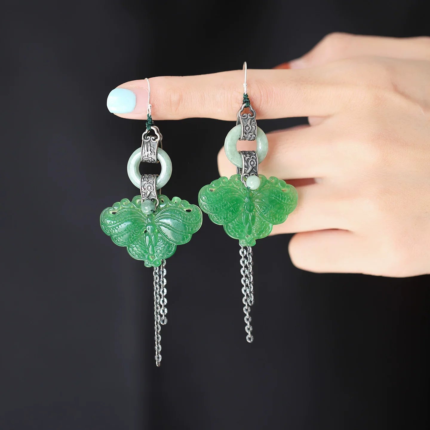 Jaded Butterfly Earrings | Cheongsam Jewelry