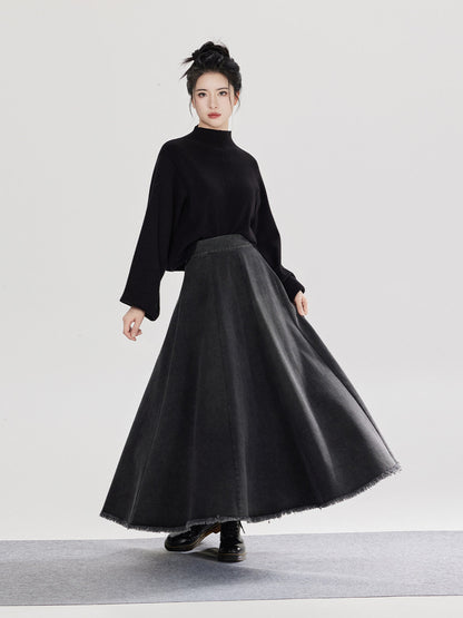 Yan Gui | New Chinese Style Retro Washed Denim Jacket and Skirt Set