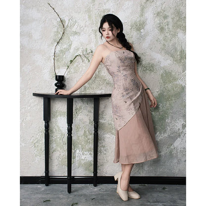 Ebony 乌木案 - New Chinese Style Outfit Wabi-Sabi Dress Set