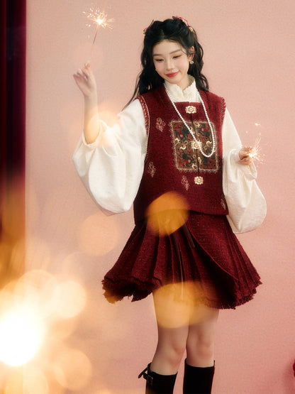 Modern Ming Dynasty Chinese New Year Festival Hanfu | Raspberry Croissant 树莓可颂