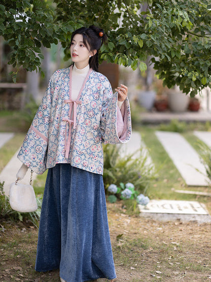 Jin Dynasty Modern Hanfu Cardigan and Elastic Skirt - Ancient Song 古调歌 (Preorder)