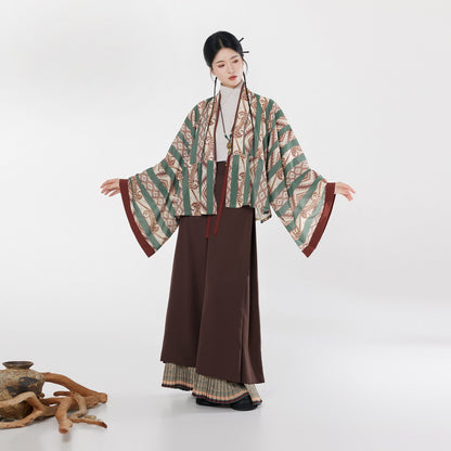 Wang Yun Shan | Modern Chinese Pleated Jacket and Wide Leg Pants Set