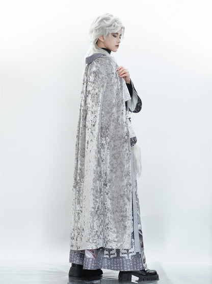 White Tiger 白虎 - Youthful Tiger-Pattern Cloak Hanfu Outfit for Spring, Autumn & Winter