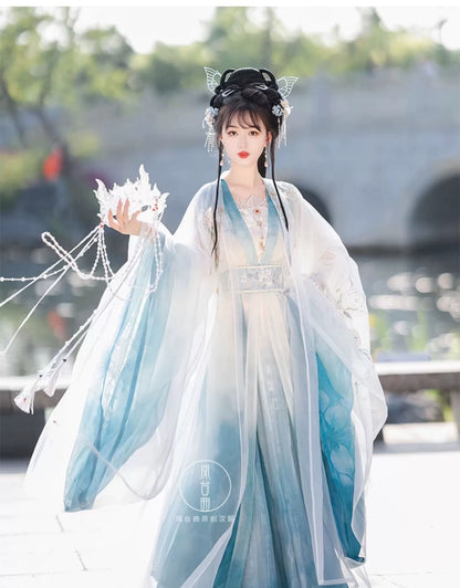 Wei Jin Dynasty Qiyao Ruqun Hanfu | Bamboo Shadow 竹影