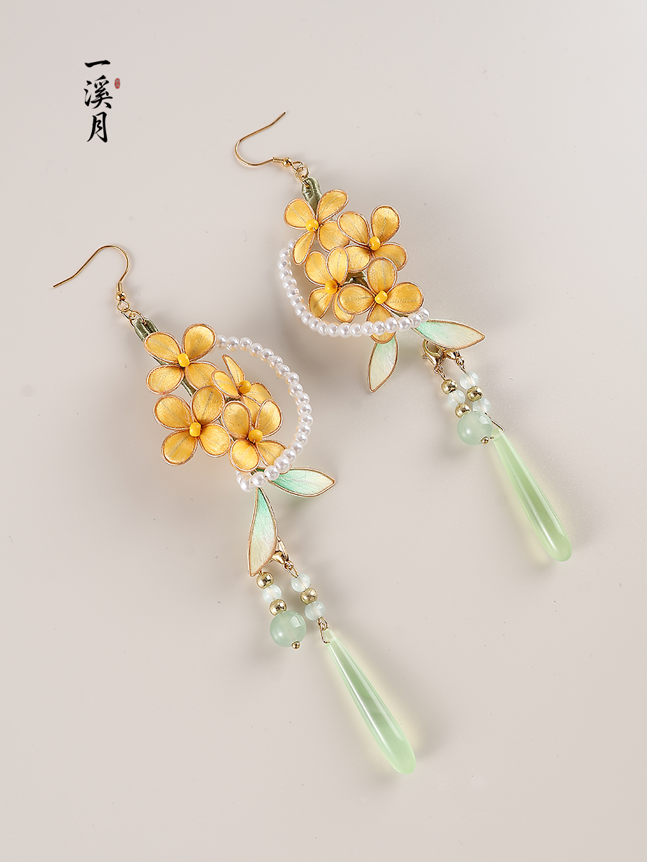 Velvet Flower Osmanthus Earrings | Hanfu Jewelry