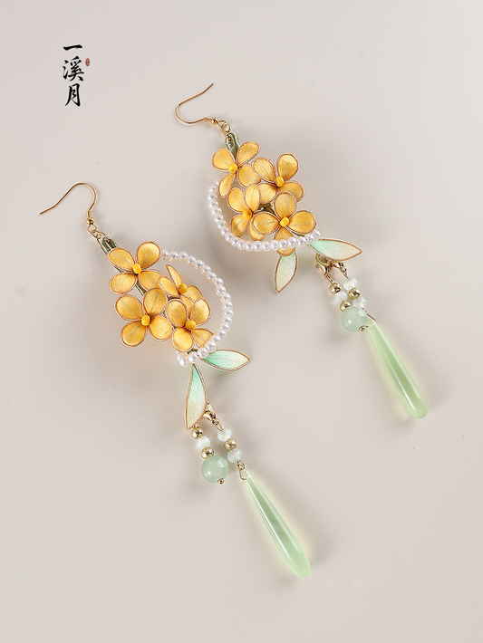 Velvet Flower Osmanthus Earrings | Hanfu Jewelry