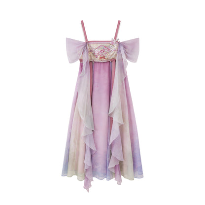 Tang Dynasty Style Fairy Summer Slip Dress - Meiling Sparrow 梅岭山雀