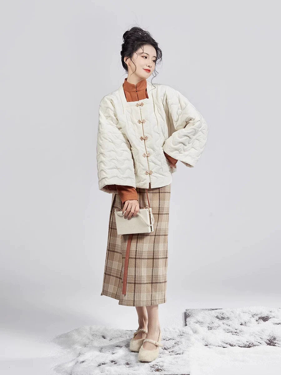 Song Ming Dynasty Modern Hanfu Mamianqun Outfit - Peanut Glutinous Rice Balls 花生汤圆