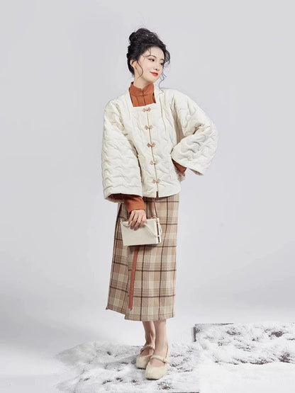 Song Ming Dynasty Modern Hanfu Mamianqun Outfit - Peanut Glutinous Rice Balls 花生汤圆