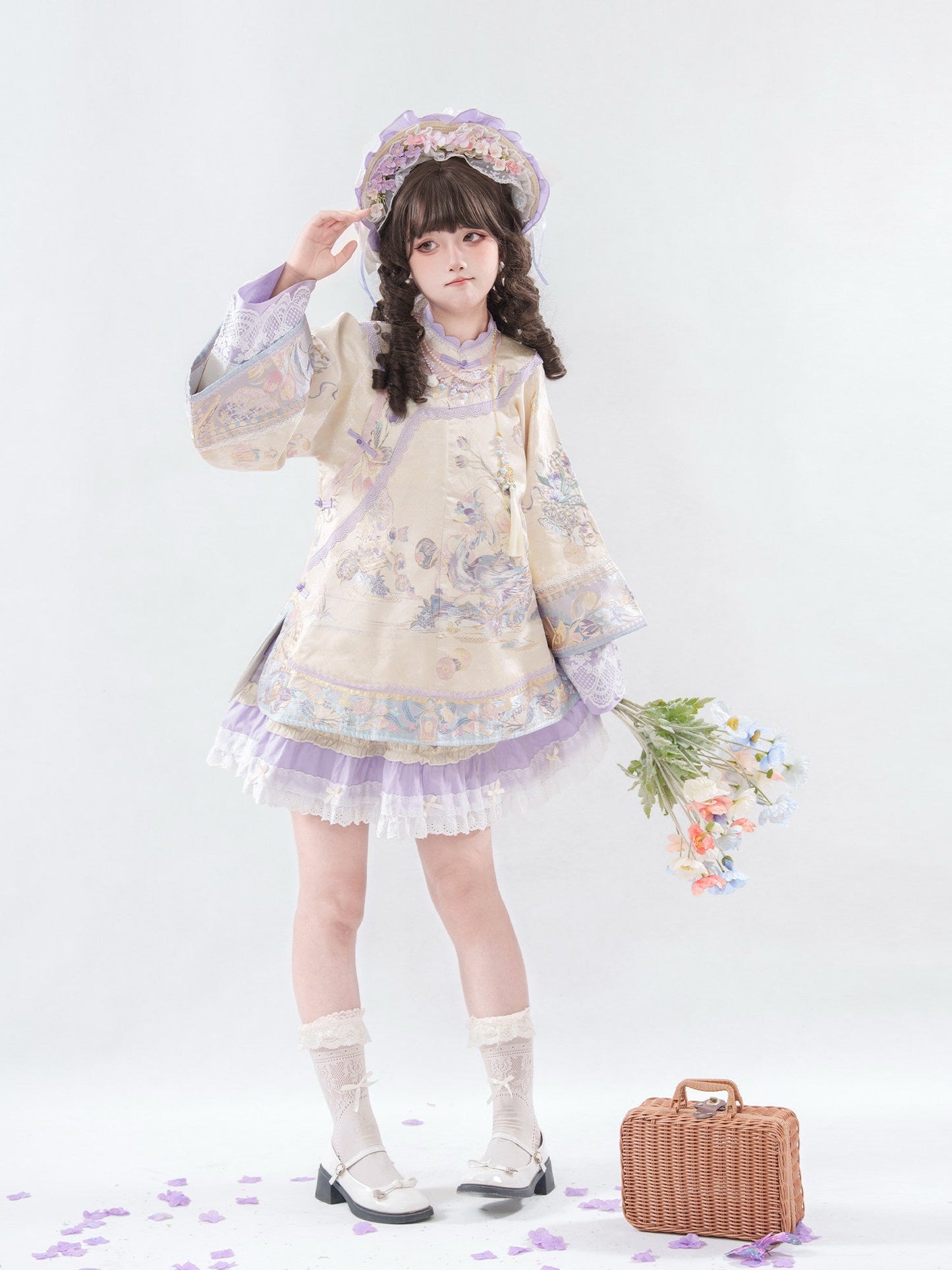 Modern Qing Han Lady Attire with Layered Skirt - Tulip Duck 郁香鸭鸭