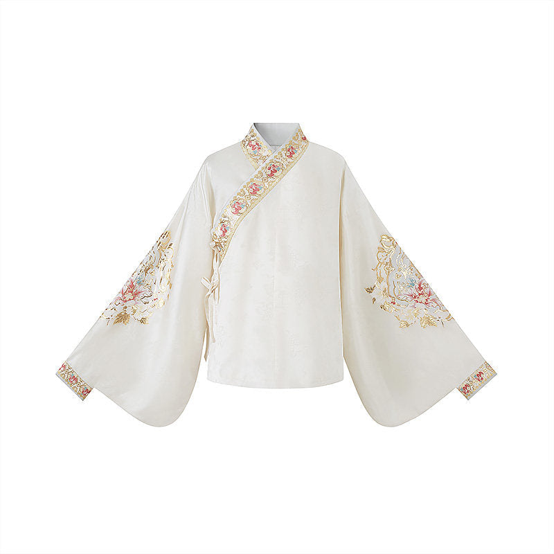 Ming Dynasty Spring Hanfu Set with Pipa Sleeve Bijia & Mamian Skirt | Order of Spring Blossoms 春日花序