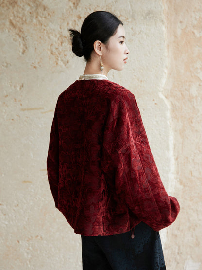 Festive Hanfu Coat for Engagement, Tea Ceremony or Chinese New Year - Winter Secrets 冬藏