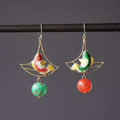 Double Blessing Koi Earrings | Cheongsam Jewelry