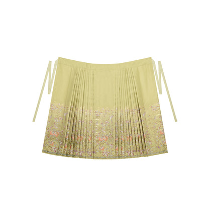 Ming Dynasty Thousand Golden Rays Mamian Skirt Set | Light and Moonfall 榴光月落