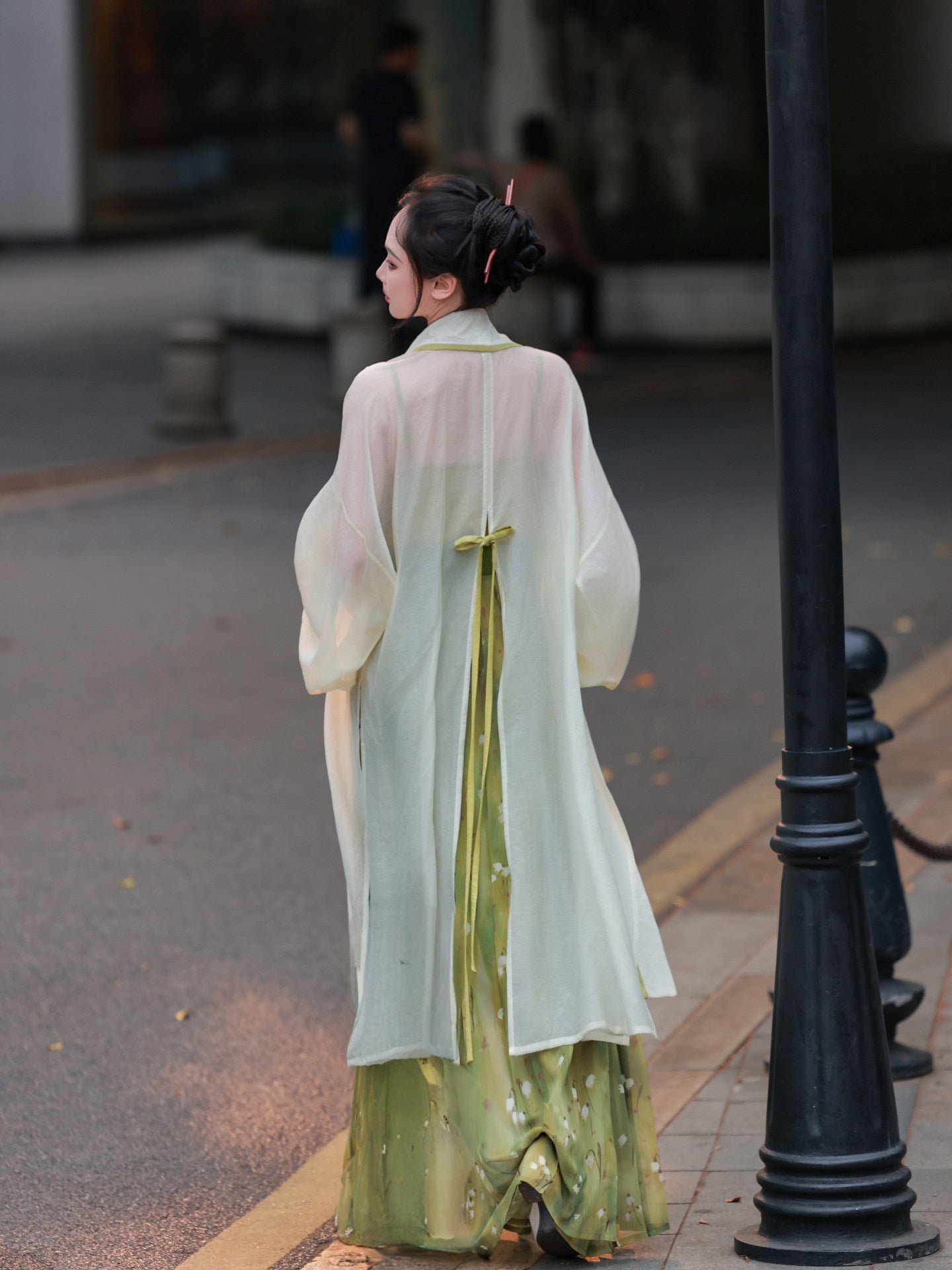 Green Wilds | Modern Song Dynasty Hanfu with Floral Pleated Skirt