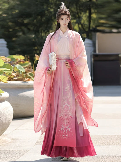 Mist Beyond Waters | Wei Jin Unisex Hanfu with Immortal Flowing Sleeves