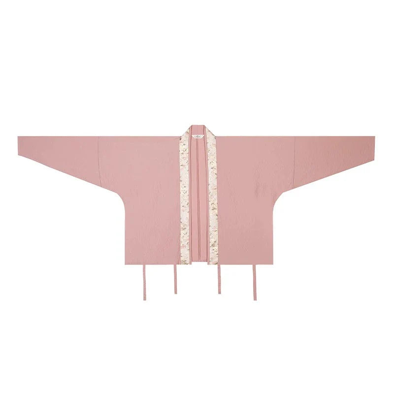 Song Dynasty Modern Hanfu Set with Winged Sleeve Top and Spiral Skirt - Autumn Lotus 秋荷 (Preorder)