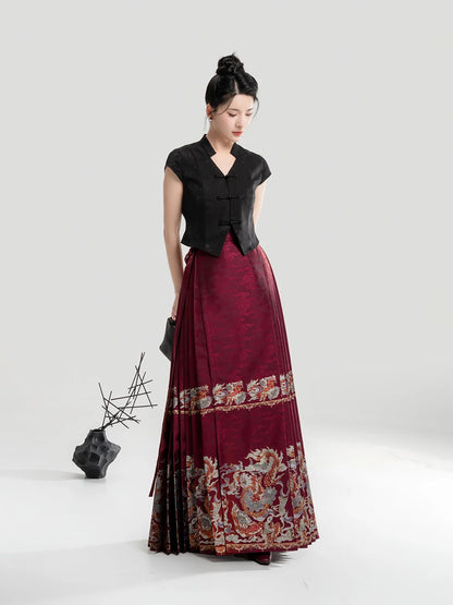 New Chinese Style Women's V Neck Top - Yinyue 吟月 (Preorder)