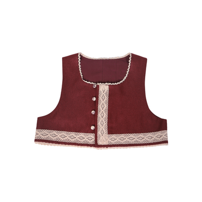 New Chinese Retro Style Long Sleeve Top and Vest with Ten Panel Wrap Skirt - Mulan 木兰 (Preorder)