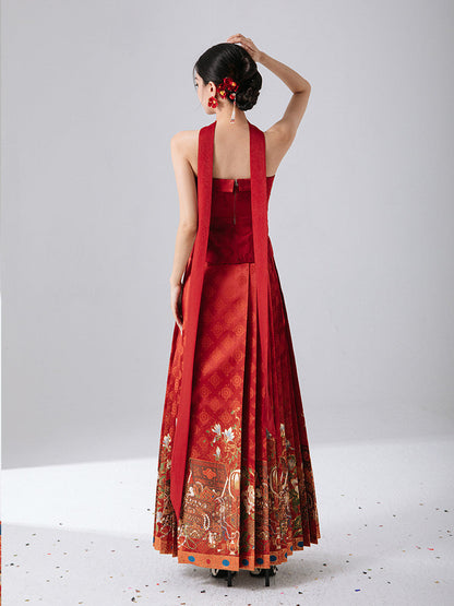 Festive Chinese Style Bustier for Engagement, Tea Ceremony or New Year - Golden Treasure 金匣奇珍