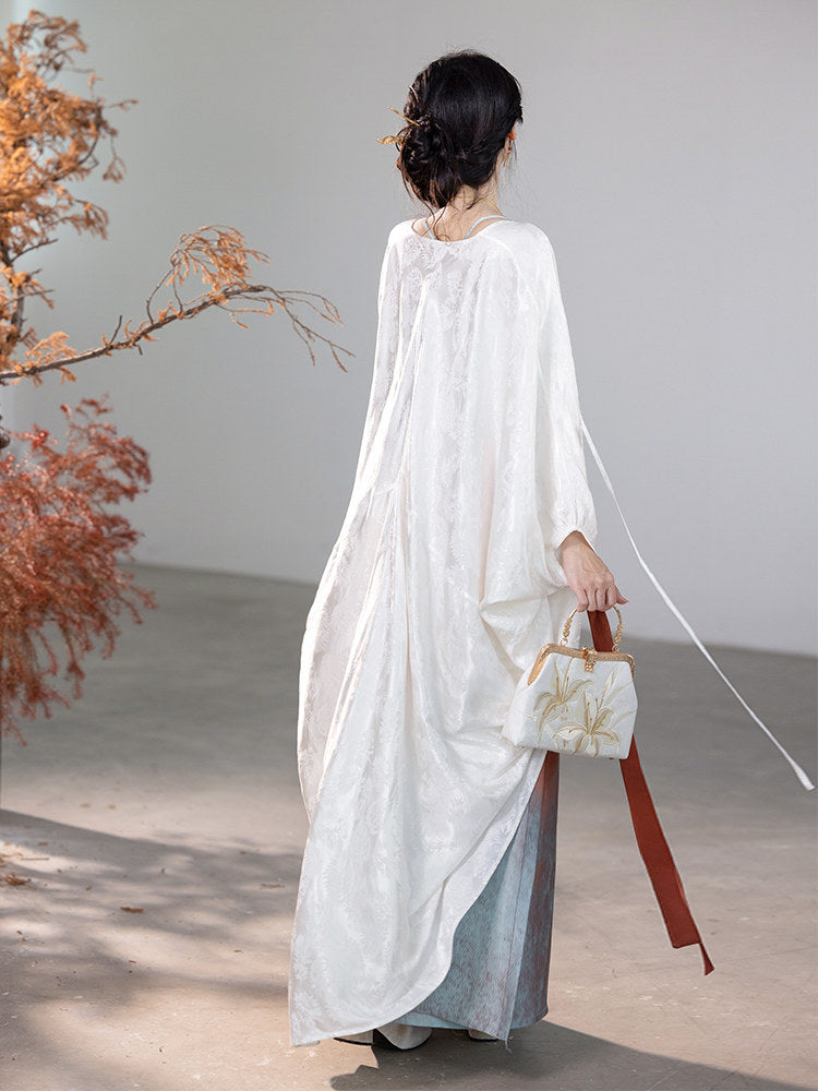 Song Dynasty Modern Hanfu Fairy Cardigan and Spiral Skirt - Glaze Red 釉里红 (Preorder)