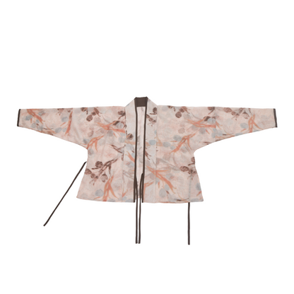 Song Dynasty Modern Hanfu Winged Sleeve Top or Sleeveless Vest - Withered Flowers 枯木生花 (Preorder)