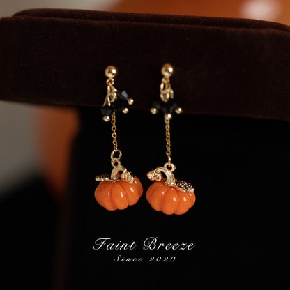 Pumpkin Lantern Stud Earrings | Hanfu Jewelry