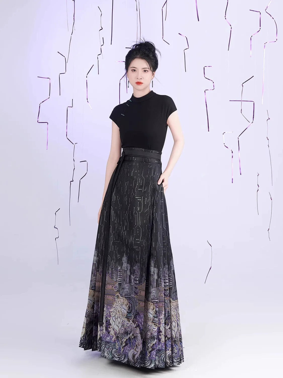 Chinese Blouse & Mamian Skirt Outfit | Cyber Kirin 赛博麒麟