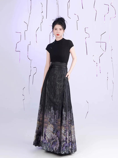 Chinese Blouse & Mamian Skirt Outfit | Cyber Kirin 赛博麒麟