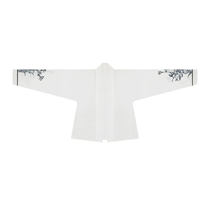 Song Dynasty Modern Hanfu Set with Winged Sleeve Top and Spiral Skirt - Heiyouzi 黑釉瓷 (Preorder)
